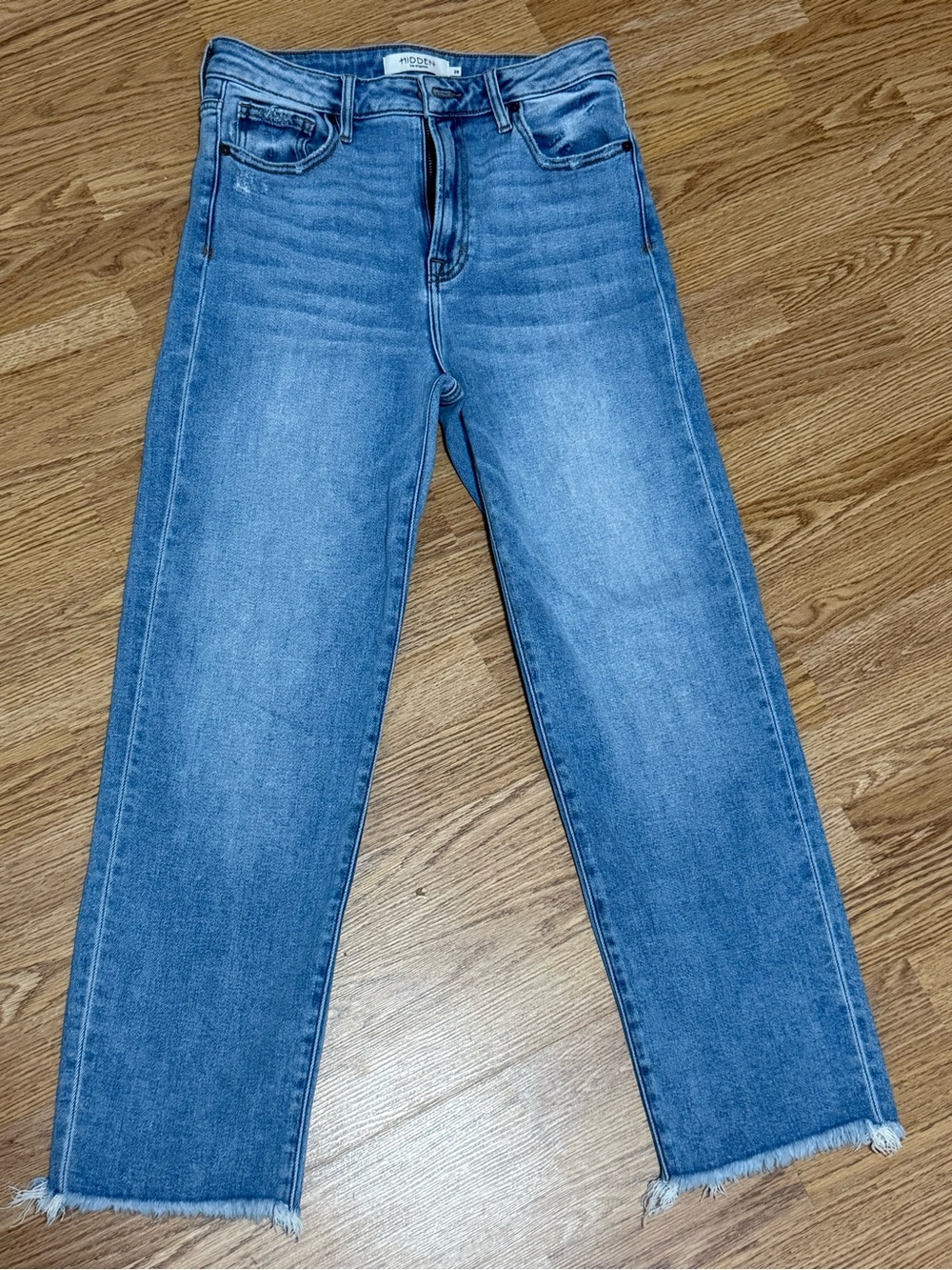 Hidden Denim Light Blue Cropped Straight Jeans
